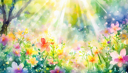 Obraz premium colorful spring background with flowers