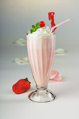  cocktails with strawberries and cream