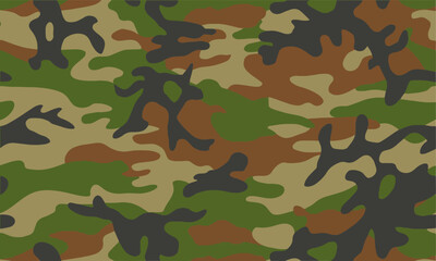 Fototapeta premium Modern seamless vector-style camouflage pattern featuring, realistic military-style shapes, easily editable.