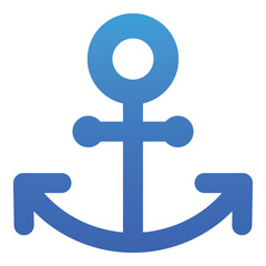 Gradient color icon, illustration for Anchor, marine, nautical.