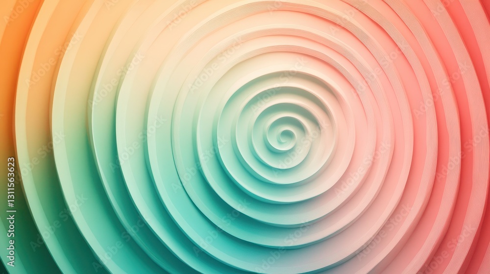 Aufkleber Colorful spiral tunnel with vibrant hues leading towards a bright end in an abstract artistic composition