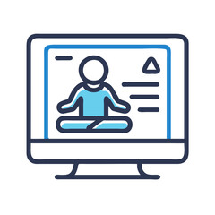 Fototapeta premium Online yoga class icon 