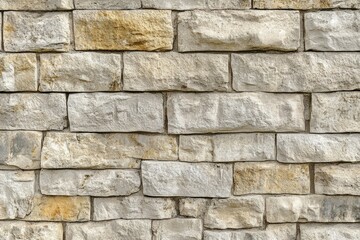 Obraz premium Rustic limestone wall close-up with earthy tones. AI image
