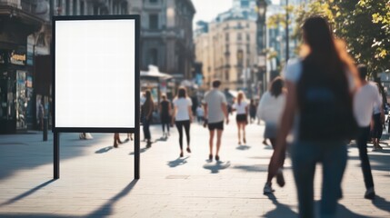 Obraz premium A professional street billboard mockup with a blank white advertisement space