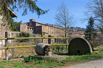 SAINTE-CROIX, FRANCE, March 3, 2025 : Mill of the Chartreuse Sainte-Croix, the only example of an old monastery transformed into a charming village.