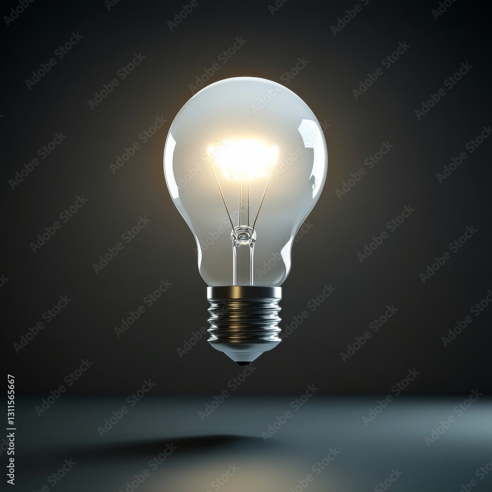 Poster 3d floating lightbulb icon for business themed concepts and ideas