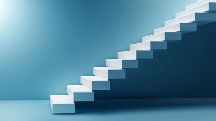 Obraz premium Floating 3D Staircase Icon Symbol Leading to Success Journey
