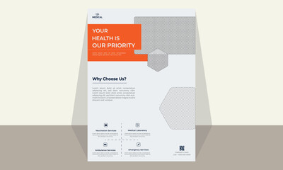 Best flyer design template suitable for the entire healthcare industry - hospitals, clinics, diagnostics, wellness, telemedicine.