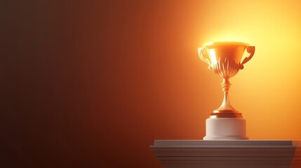 Fototapeta premium Minimalistic 3D Trophy Symbolizing Business Achievement and Success