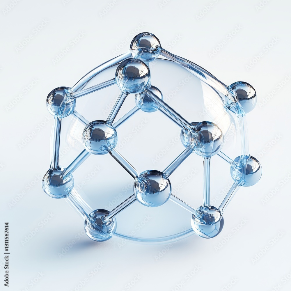 Poster polished 3d network icon symbolizing connection and collaboration