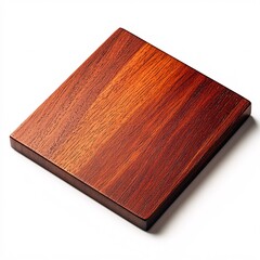 Dark Mahogany Wood Square with Deep Reddish-Brown Polished Surface