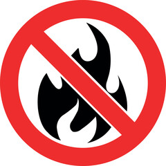 no fire allowed forbidden sign vector
