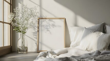 A Calm Bedroom Scene with Natural Lighting and Decorative Elements
