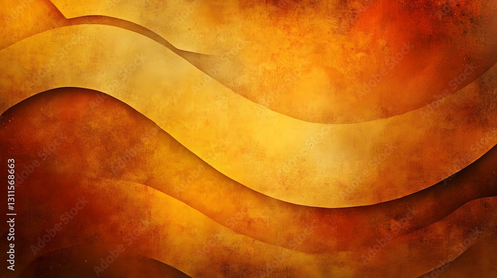 Aufkleber golden textured abstract background with wavy layers and shadows