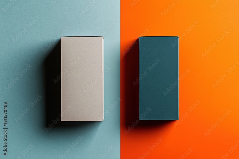 Poster visual transformation of product packaging showcasing vibrant new design versus outdated dull versio