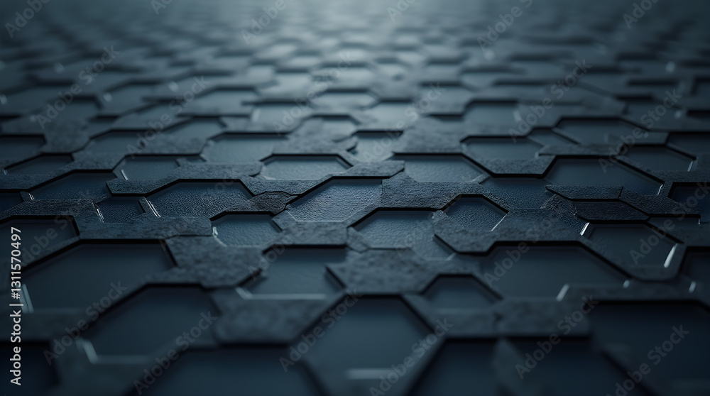 Aufkleber dark gray hexagonal texture tile surface pattern detail