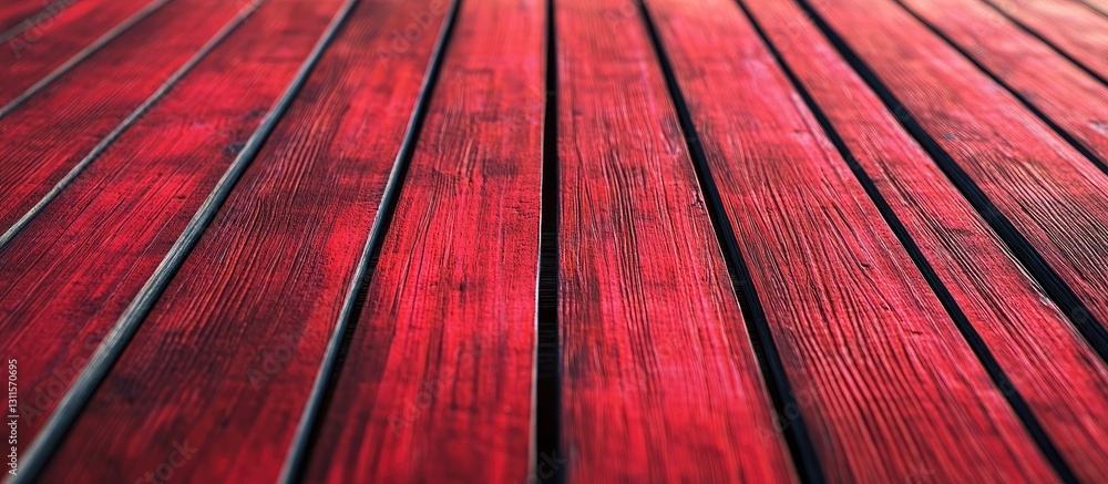 Poster multicolored red wooden planks arranged in rows at an angle creating a textured background ideal for
