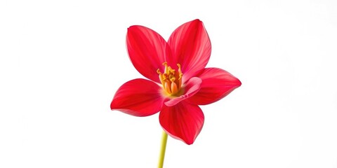 Fototapeta premium A single vibrant bloom, petals unfurled, isolated against a pure white backdrop, close-up, botany