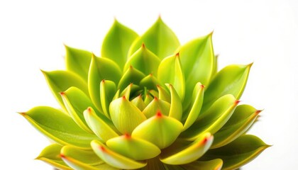 Obraz premium A vibrant green succulent, isolated against a pure white backdrop, vibrant, green