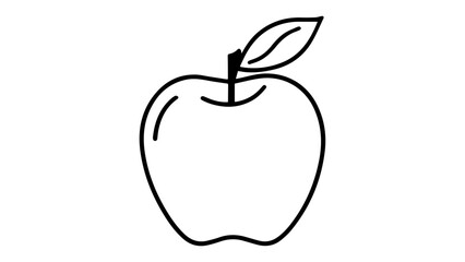 simple outline line art vector illustration of a apple