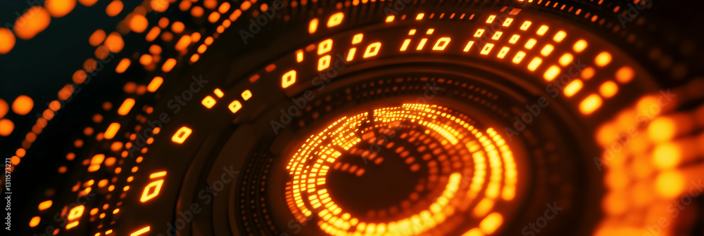 Poster a close-up of a stock market ticker with scrolling numbers and symbols -