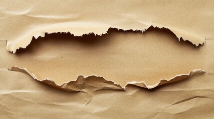 A Perfectly Torn Piece of Brown Kraft Paper
