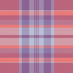 Composition plaid textile background, shirt vector texture fabric. Professional tartan pattern seamless check in red and pink colors.