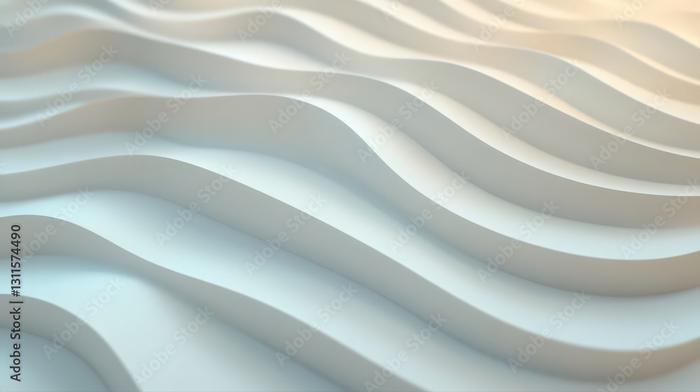 Fototapete abstract white wave background texture: soft undulating curves and subtle gradient
