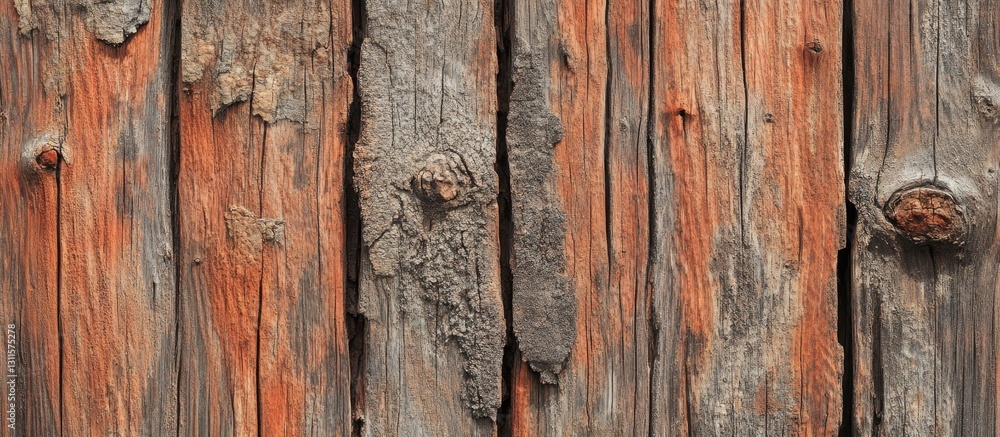 Poster rustic weathered redwood texture with rich brown and reddish hues, showcasing intricate grain patter