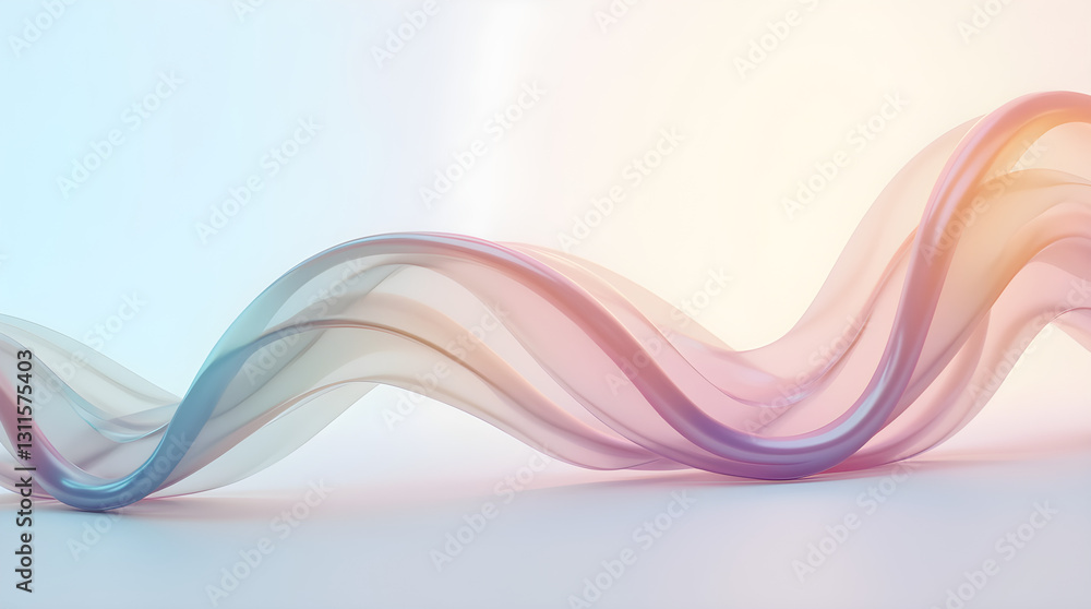 Aufkleber smooth pastel gradient wave abstract background flowing design