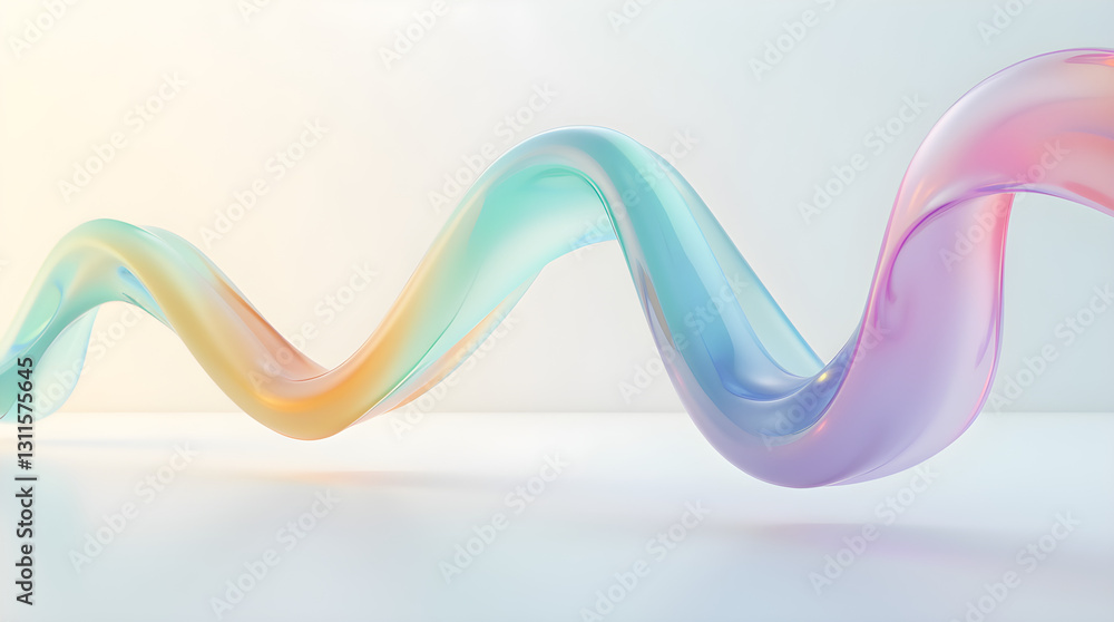 Aufkleber abstract wavy colorful ribbon pastel gradient background modern smooth design art texture shape ligh
