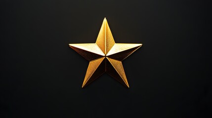 Fototapeta premium Golden Star on Black Background Simple Elegant Design
