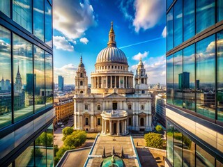 Naklejka premium Stunning Panoramic View of St. Paul's Cathedral from London Skyscraper