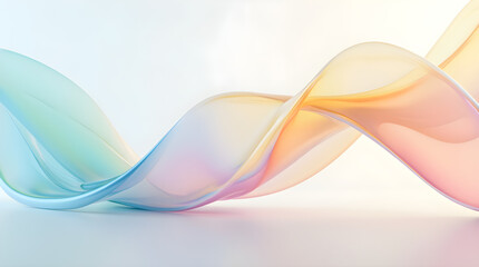 Obraz premium Smooth Gentle Flowing Pastel Abstract Ribbon Wave - Light Soft Dreamy Ethereal Serene Calming Peaceful Elegant Modern Artistic Beautiful Subtle Delicate Design Art