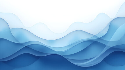 Fototapeta premium Digital Art Smooth Flowing Blue Gradient Waves Background Wallpaper