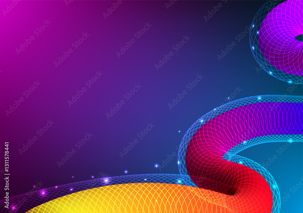 Poster digital technology wavy background. wave shape curve gradient concept. design for abstract fluid cur