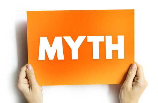 Myth is a folklore genre consisting of narratives that play a fundamental role in a society, text concept on card