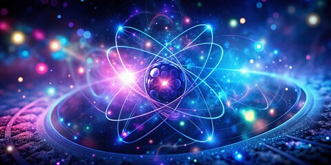 Stylish Atom Texture Backdrop: Scientific Illustration for Print & Web Design