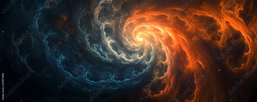 Poster abstract galactic swirl with soft color gradients