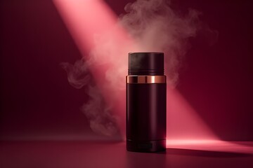 Luxurious Dark Makeup Stick with Dramatic Lighting and Smoke