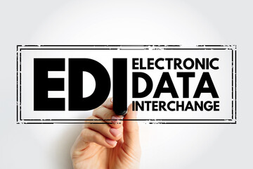 EDI Electronic Data Interchange - concept of businesses electronically communicating information that was traditionally communicated on paper, acronym text stamp