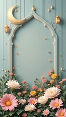 Fototapeta premium Serene Moonlit Blossom Garden