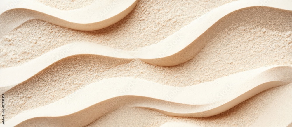 Poster abstract sand texture backdrop with smooth cream waves, gentle contours and soft shadows, creating a