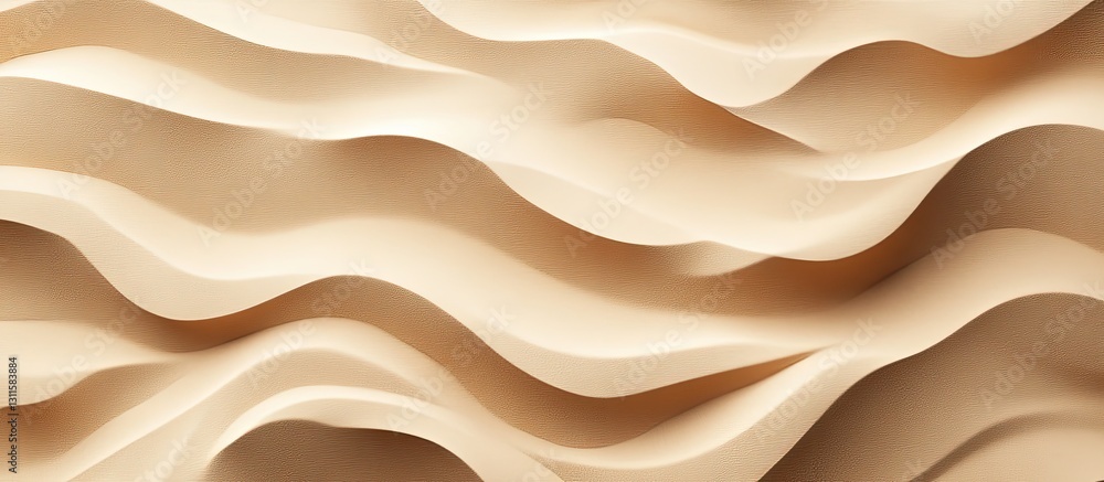 Poster textured sandy waves in soft beige tones creating a visually captivating backdrop with fluid curves 