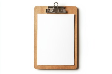 Clean Wooden Clipboard with Blank Sheet Mockup