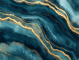 Elegant abstract waves with gold accents digital artwork modern design calm environment aerial view contemporary concept