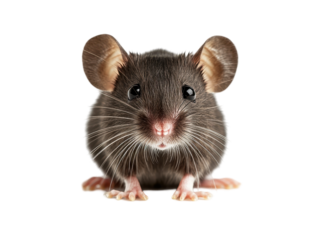 Isolated Close-up of a Cute Brown Mouse