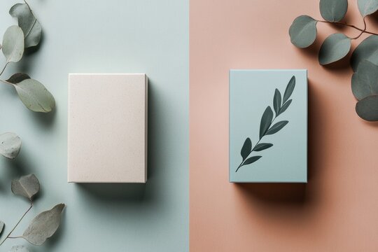 Visual rebranding showcasing old dull packaging on one side and vibrant sleek new design on the other side under professional lighting