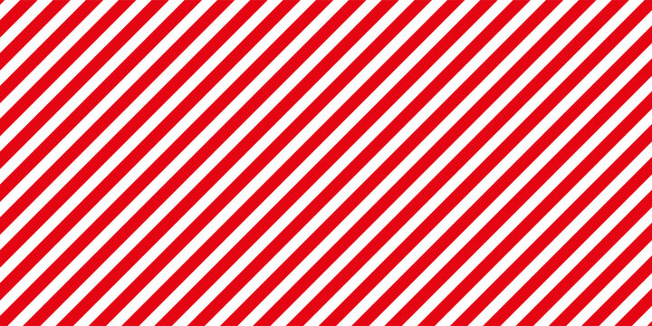 Red stripes on white background. Striped diagonal pattern Vector illustration of Seamless background Christmas or winter theme Background with slanted lines