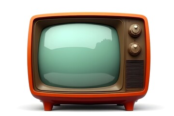 Retro Orange Television Set - Vintage Style TV Image